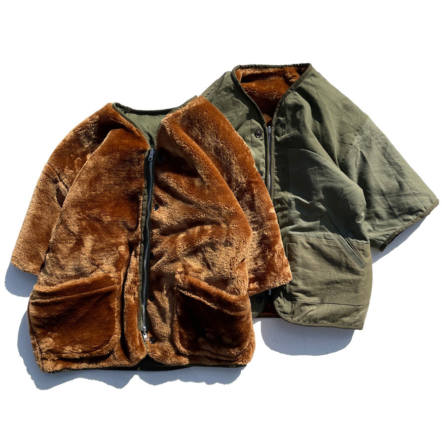 NASNGWAM (ナスングワム) / ジャケット リメイク / GRIZZLY S/S JACKET - OLIVE / RJ2507005
