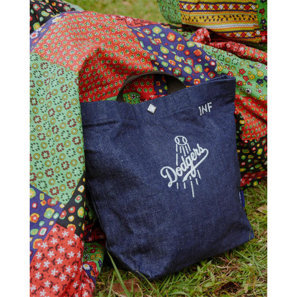 INFIELDER DESIGN x MLB /  ミニトートバッグ / MLB DENIM YYB - LOS ANGELES DODGERS - INDIGO / MLB-252-Dodgers