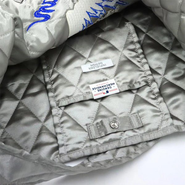 INFIELDER DESIGN x MLB /  スカジャン風サテン  ショルダーバッグ / MLB SJ SHOULDER BAG - LA Dodgers - GREY / MLB-254-Dodgers
