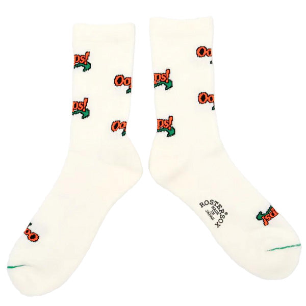 ROSTER SOX(ロスターソックス) / 靴下 クルーソックス OOPS / OOPS - WHITE / RS-425 / メンズ レディース