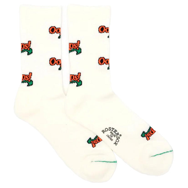 ROSTER SOX(ロスターソックス) / 靴下 クルーソックス OOPS / OOPS - WHITE / RS-425 / メンズ レディース