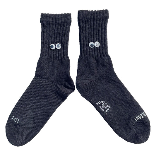 ROSTER SOX(ロスターソックス) / 靴下 クルーソックス  / M EYE B SOCKS - BLACK / RS-436 / メンズ レディース