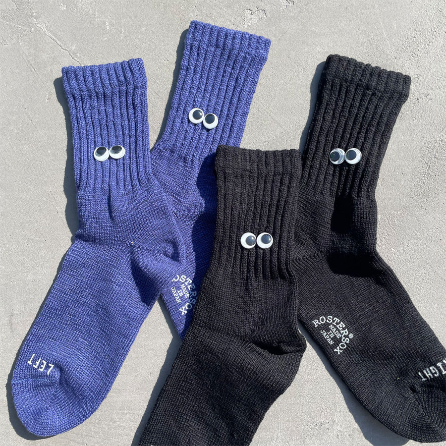 ROSTER SOX(ロスターソックス) / 靴下 クルーソックス  / M EYE B SOCKS - DK.BLUE / RS-436 / メンズ レディース