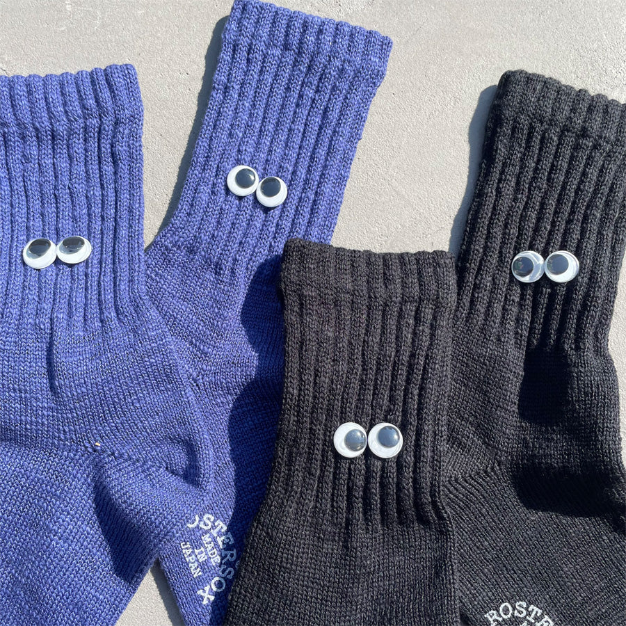 ROSTER SOX(ロスターソックス) / 靴下 クルーソックス  / M EYE B SOCKS - DK.BLUE / RS-436 / メンズ レディース