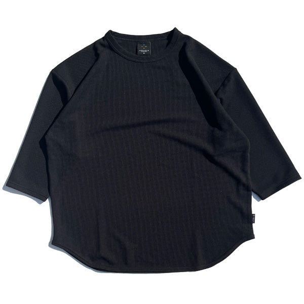 AXESQUIN.MODIFIED (アクシーズクイン ) / クイックドライワッフル フットボールTシャツ / QD ECO WAFFLE FOOTBALL TEE - BLACK / 321097