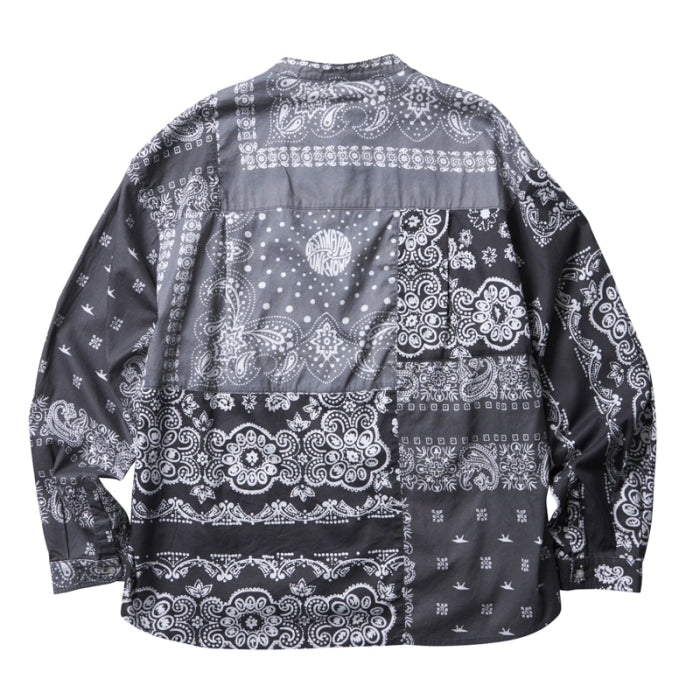 LIBERAIDERS(リベレイダース) / バンドカラー ペイズリー柄 シャツ / BANDANA SHIRT - BLACK / 711032501 / メンズ