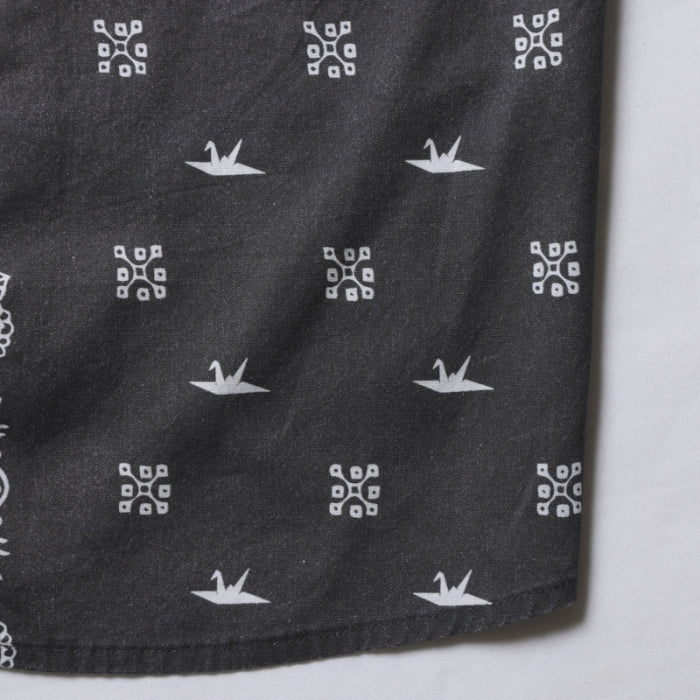 LIBERAIDERS(リベレイダース) / バンドカラー ペイズリー柄 シャツ / BANDANA SHIRT - BLACK / 711032501 / メンズ