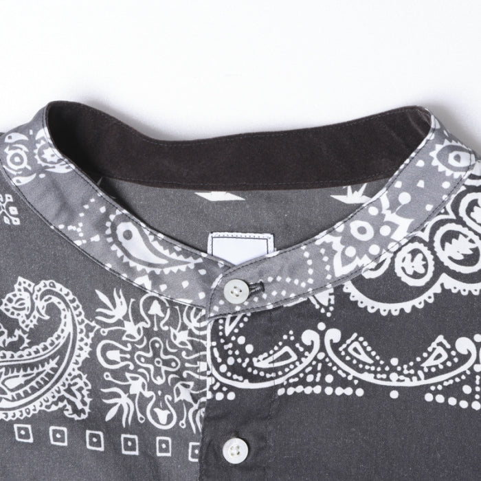 LIBERAIDERS(リベレイダース) / バンドカラー ペイズリー柄 シャツ / BANDANA SHIRT - BLACK / 711032501 / メンズ