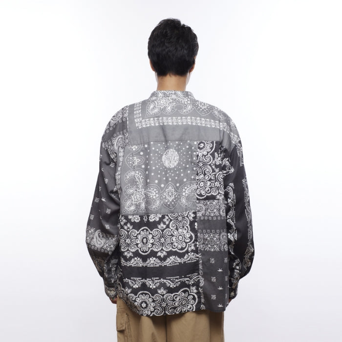 LIBERAIDERS(リベレイダース) / バンドカラー ペイズリー柄 シャツ / BANDANA SHIRT - BLACK / 711032501 / メンズ