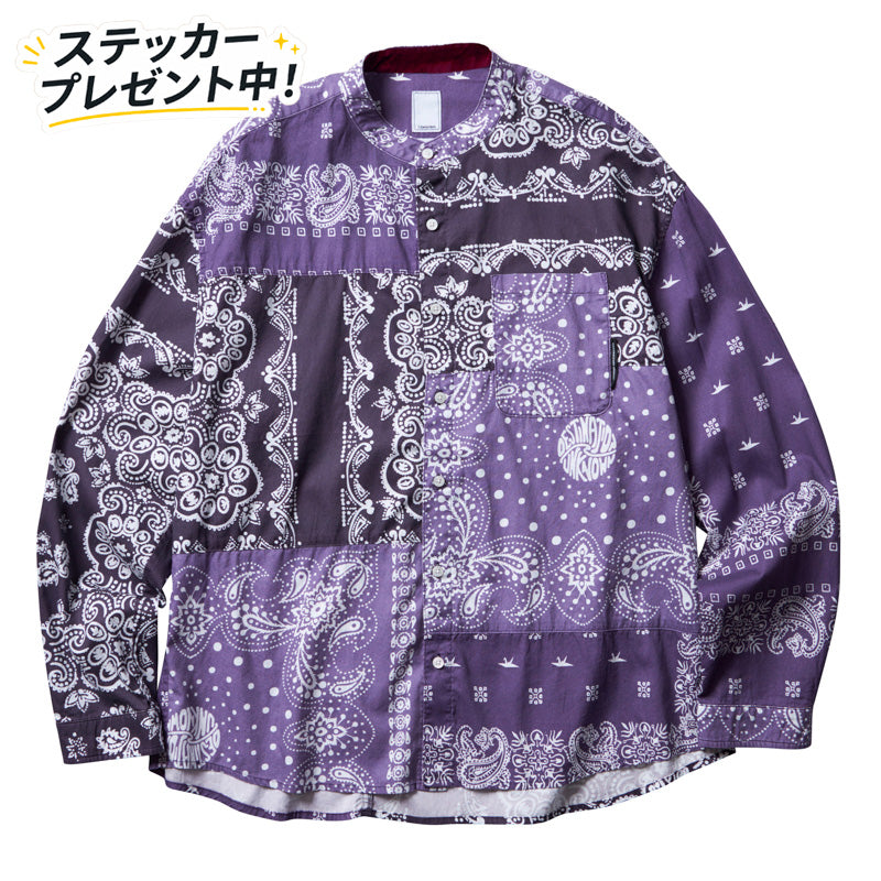 LIBERAIDERS(リベレイダース) / バンドカラー ペイズリー柄 シャツ / BANDANA SHIRT - PURPLE / 711032501 / メンズ