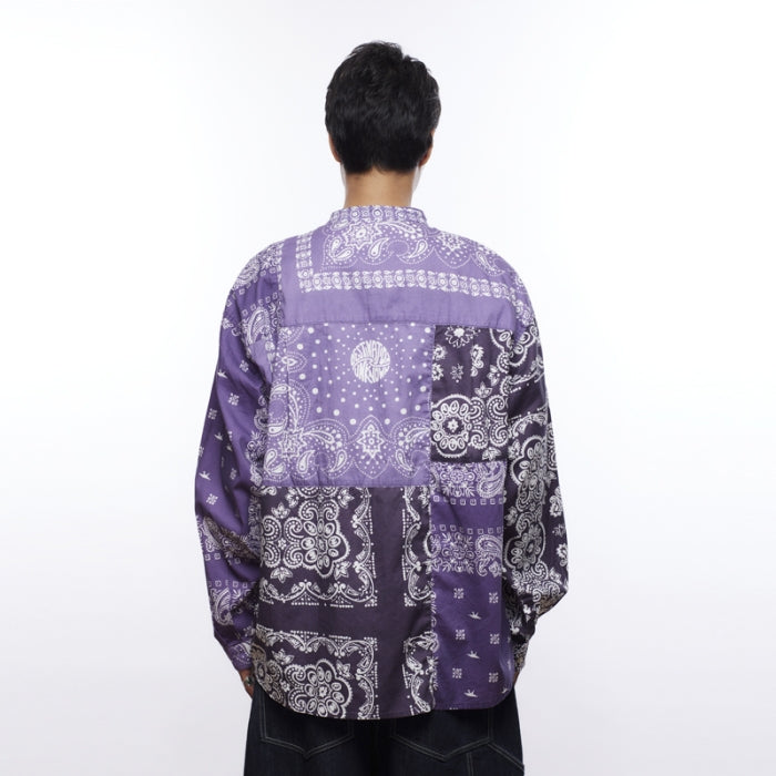 LIBERAIDERS(リベレイダース) / バンドカラー ペイズリー柄 シャツ / BANDANA SHIRT - PURPLE / 711032501 / メンズ