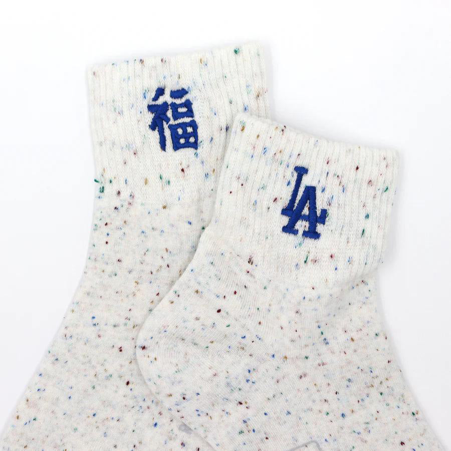 ROSTER SOX(ロスターソックス) x MLB / 靴下 クルーソックス  / MLB 200 NEP MIX FUKU SOCKS - WHITE / MLB-255-Dodgers