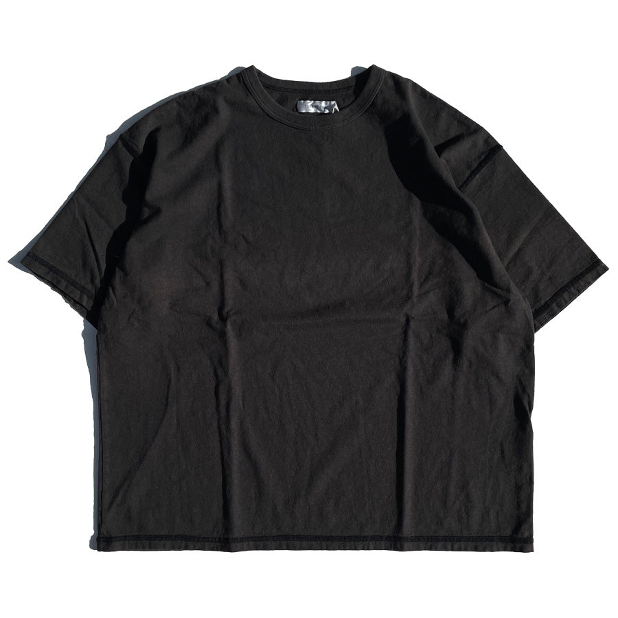 TURN ME ON(ターンミーオン) / 半袖 ドロップショルダーT / ヘンプコットン ドロップショルダーTEE - CHARCOAL / 125-591