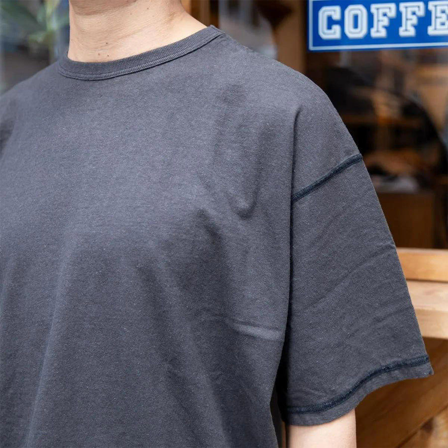 TURN ME ON(ターンミーオン) / 半袖 ドロップショルダーT / ヘンプコットン ドロップショルダーTEE - CHARCOAL / 125-591