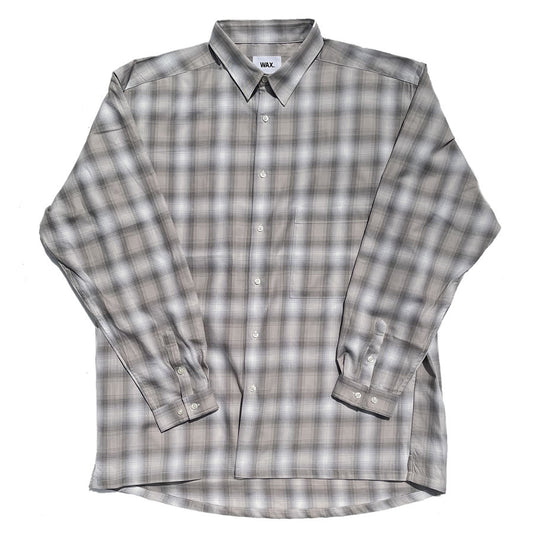 WAX(ワックス) / オンブレチェックシャツ / Ombre check shirts - GREY / WX-0420 / メンズ THM 日本製