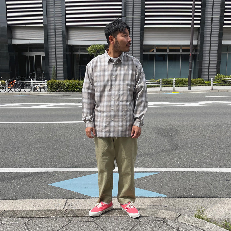 WAX(ワックス) / オンブレチェックシャツ / Ombre check shirts - GREY / WX-0420 / メンズ THM 日本製