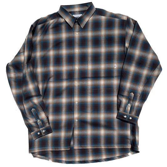 WAX(ワックス) / オンブレチェックシャツ / Ombre check shirts - BLUE / WX-0420 / メンズ THM 日本製