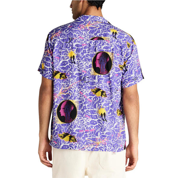 DEUS EX MACHINA ( デウスエクスマキナ ) / 半袖 オープンカラーシャツ / FUTURE HISTORY SHIRT - VIOLET / DMP255049