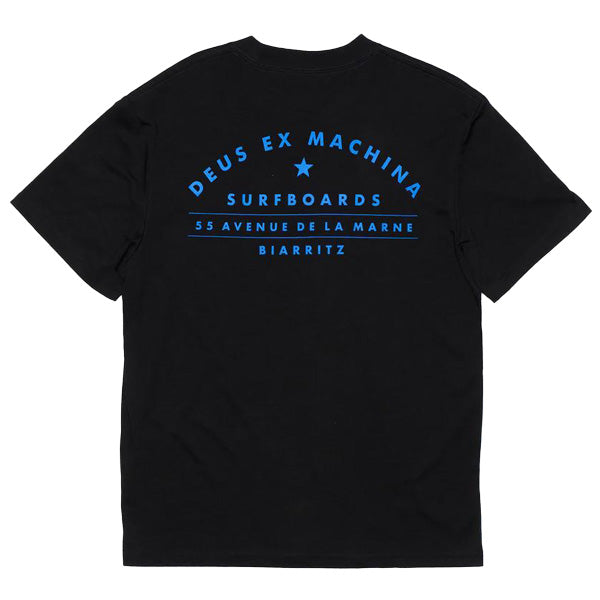 DEUS EX MACHINA ( デウスエクスマキナ ) / 半袖 Tシャツ / BIARRITZ SURF ADDRESS TEE - BLACK / DMP251000A / メンズ