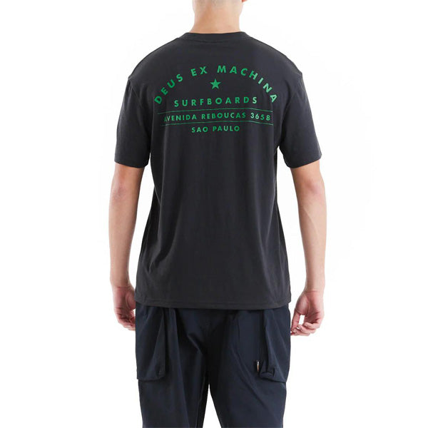 DEUS EX MACHINA ( デウスエクスマキナ ) / 半袖 Tシャツ / SAO PAULO SURF ADDRESS TEE - BLACK / DMP251000B / メンズ