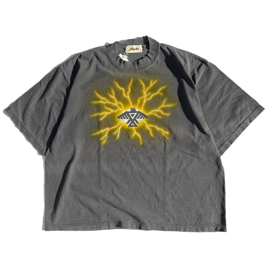 NASNGWAM (ナスングワム) / 厚手 半袖Tシャツ / THUNDER TEE - YELLOW / C0709904 / メンズ サンダー 雷 日本製