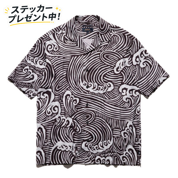 THE ROARK ロアーク / 半袖 シャツ / "WAVE" BLESS UP SS - BLACK / RWJ1101-BLK / メンズ