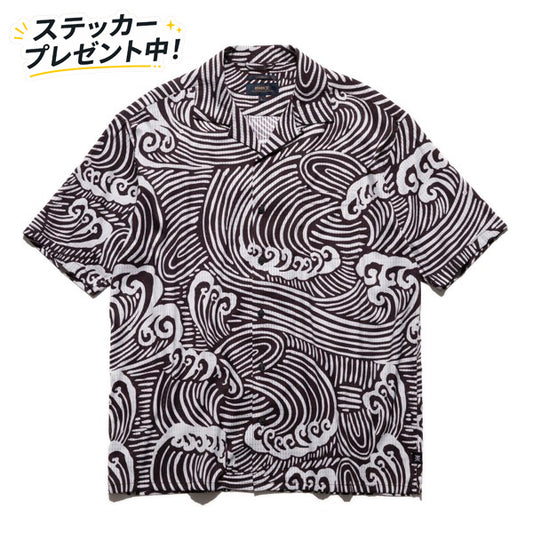 THE ROARK ロアーク / 半袖 シャツ / "WAVE" BLESS UP SS - BLACK / RWJ1101-BLK / メンズ