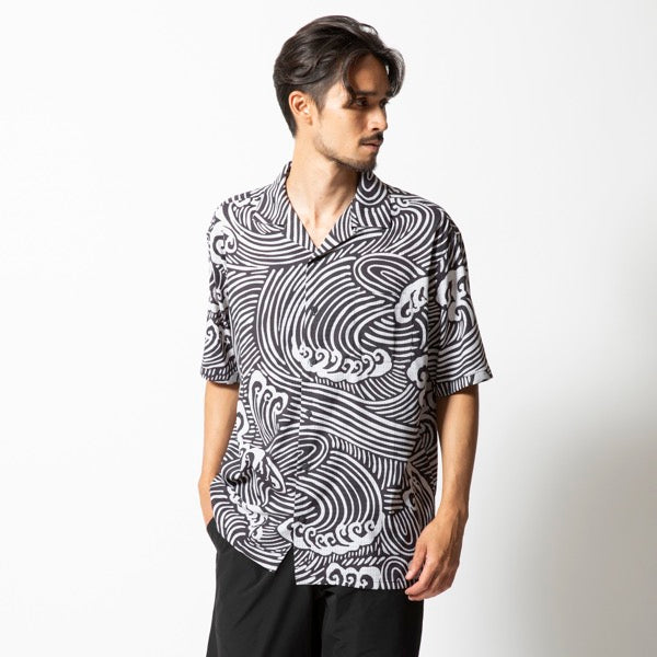 THE ROARK ロアーク / 半袖 シャツ / "WAVE" BLESS UP SS - BLACK / RWJ1101-BLK / メンズ