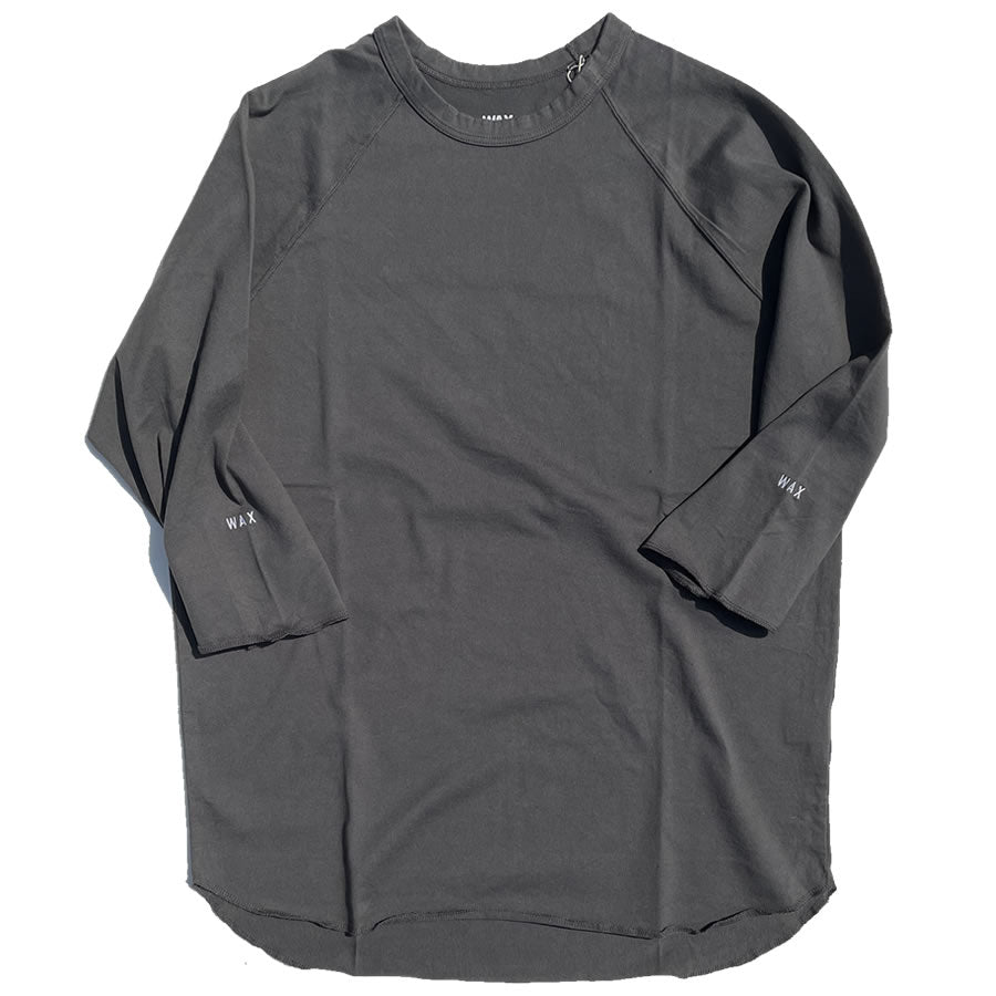 WAX(ワックス) / 七分袖Tシャツ / 3/4 SLEEVE CUT SAW - CHARCOAL / WX-0354 / メンズ THM 日本製