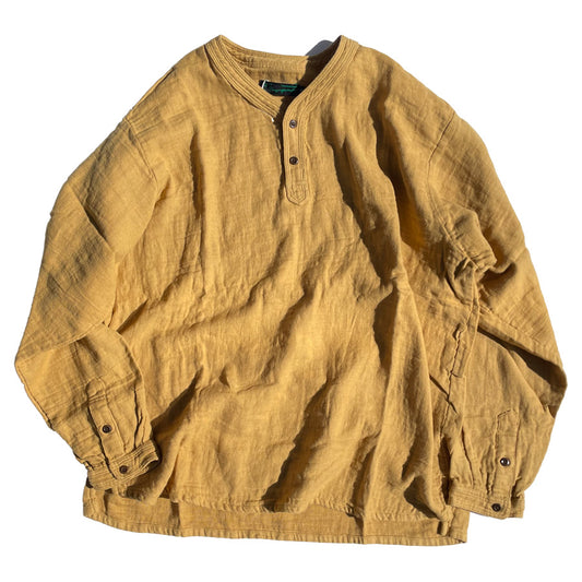 NASNGWAM (ナスングワム) / ダブルガーゼ プルオーバー バグラントシャツ / VAGRANT SHIRT - MUSTARD / S0561104 / メンズ 日本製