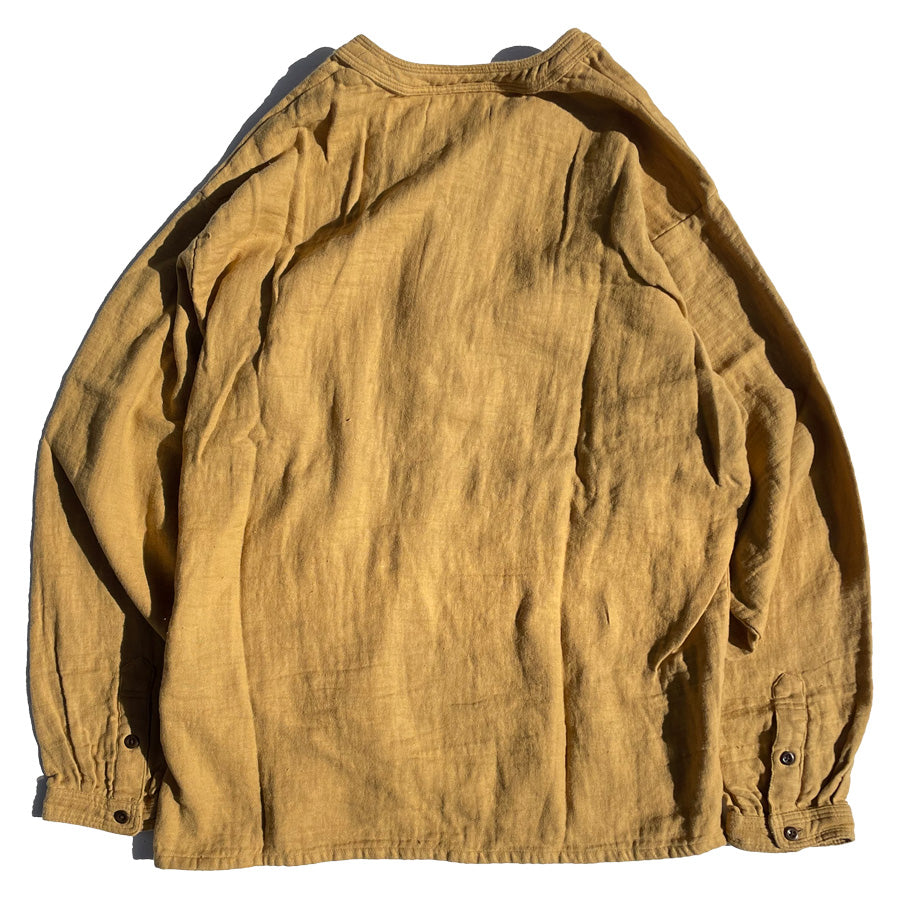 NASNGWAM (ナスングワム) / ダブルガーゼ プルオーバー バグラントシャツ / VAGRANT SHIRT - MUSTARD / S0561104 / メンズ 日本製