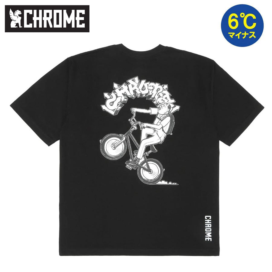 【店頭のみ5月より販売開始】CHROME (クローム) / -6℃冷感 半袖 Tシャツ / LSC TEE WIDE FIT ESOW ver.1 - BLACK / JP246WTH / メンズ