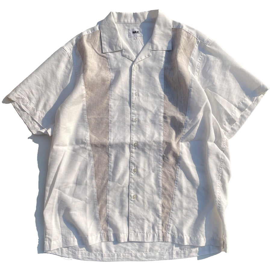 WAX(ワックス) / 半袖リネンオープンカラーシャツ / LINEN SHIRTS - WHITE / WX-0424 / メンズ THM