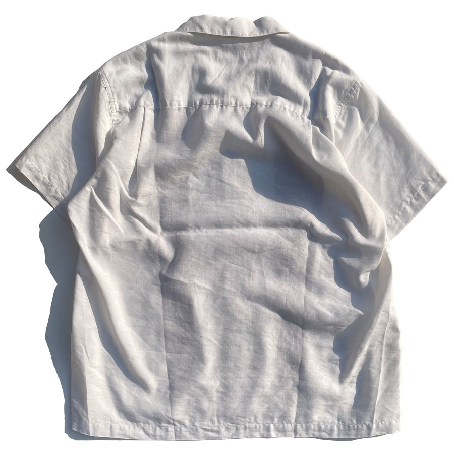 WAX(ワックス) / 半袖リネンオープンカラーシャツ / LINEN SHIRTS - WHITE / WX-0424 / メンズ THM