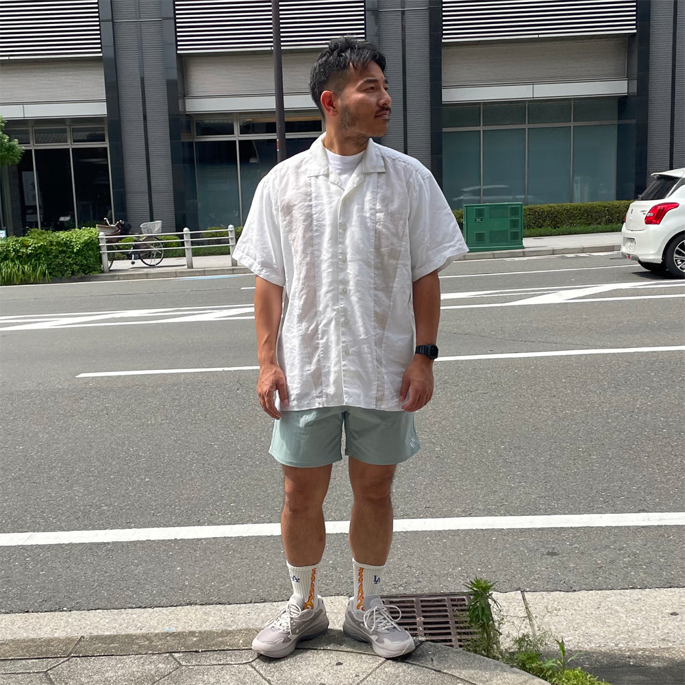 WAX(ワックス) / 半袖リネンオープンカラーシャツ / LINEN SHIRTS - WHITE / WX-0424 / メンズ THM