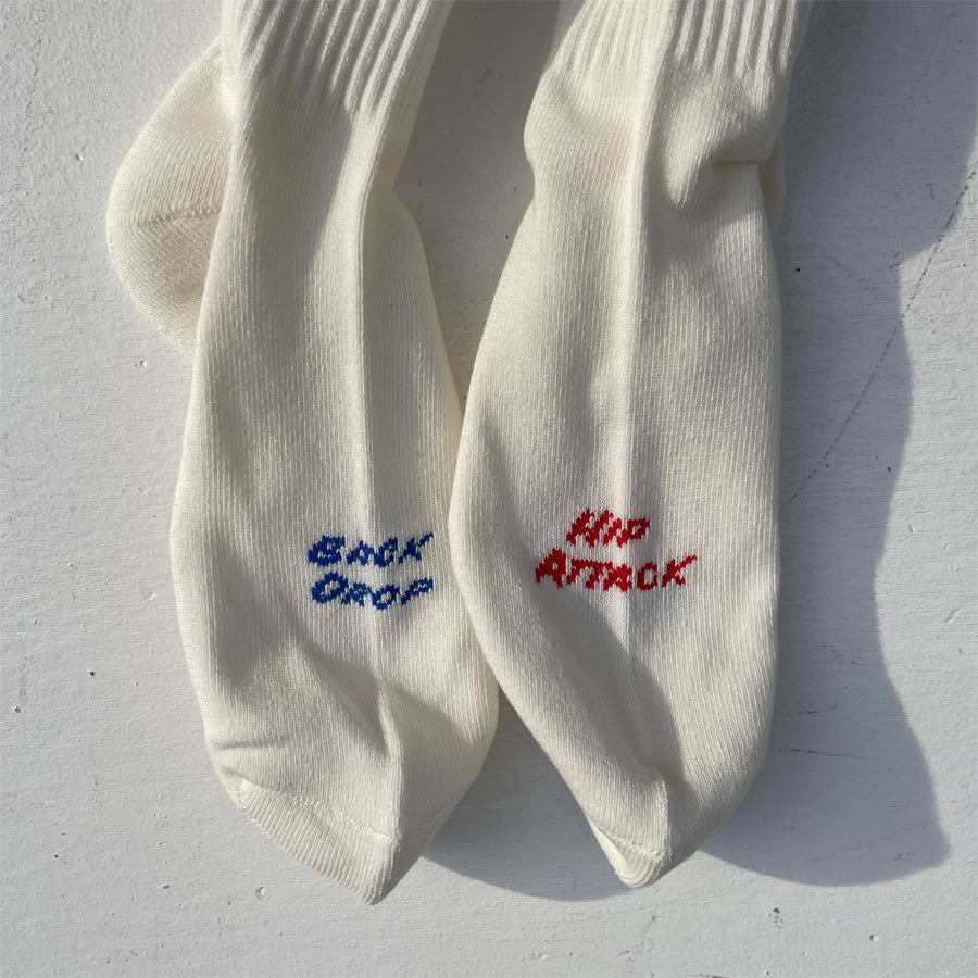 yours socks(ユアーズソックス) / 靴下 クルーソックス  / WRESTLER - WHITE / Y2505 / メンズ