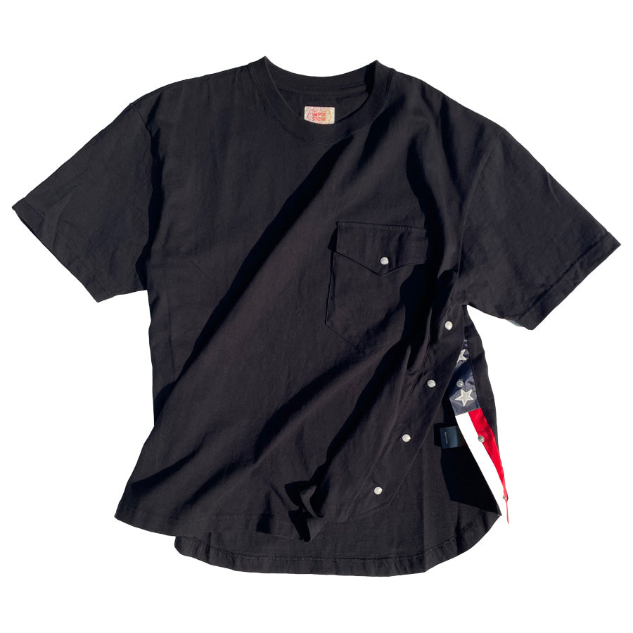 IMPRESTORE (インプレストア) / 半袖Tシャツ / DEVANEY SIDE OPEN POCKET TEE - BLACK / メンズ