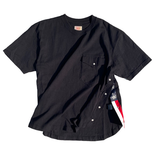 IMPRESTORE (インプレストア) / 半袖Tシャツ / DEVANEY SIDE OPEN POCKET TEE - BLACK / メンズ