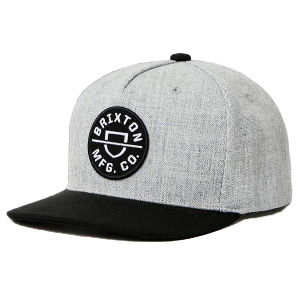BRIXTON ( ブリクストン ) / スナップバック キャップ 帽子 / CREST C MP SNAPBACK - HEATHER GREY x BLACK / 11001-HTGBK