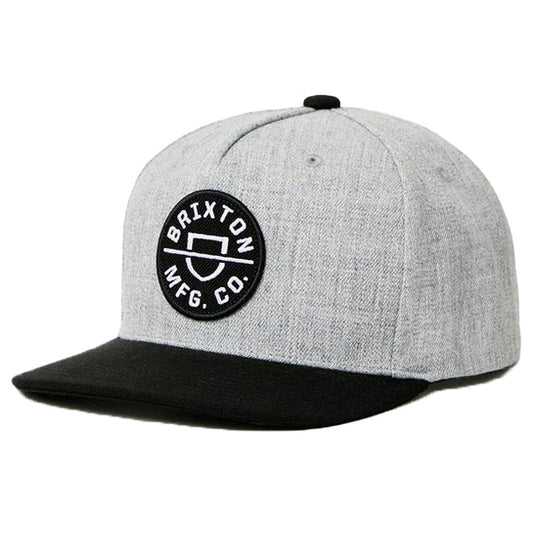 BRIXTON ( ブリクストン ) / スナップバック キャップ 帽子 / CREST C MP SNAPBACK - HEATHER GREY x BLACK / 11001-HTGBK