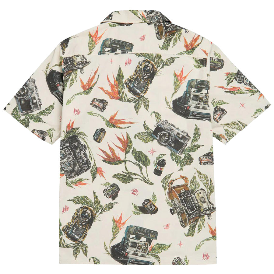 THE QUIET LIFE ザ クワイエット ライフ / 半袖 オープンカラーシャツ  / SWANSKI BUTTON DOWN TEE  - TAN / 25SPD2-2101