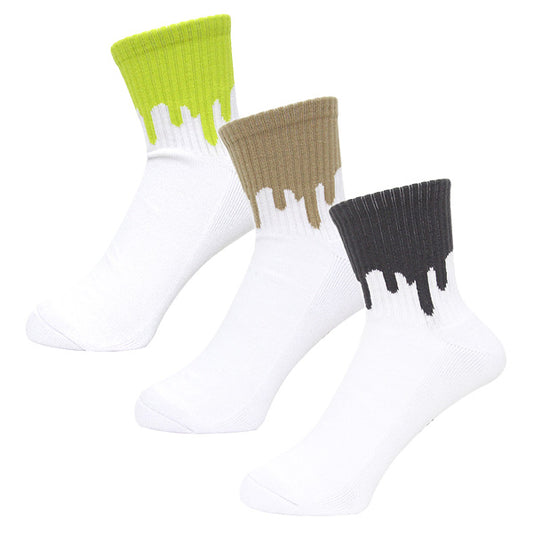 LIXTICK(リックスティック) / 靴下 クルーソックス / DRIP SOCKS 3PACK  - 5TH(S.GREEN,BEIGE,GREY)