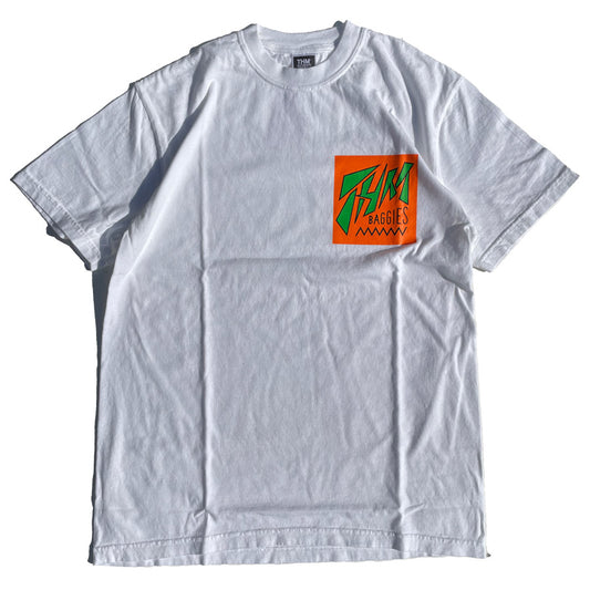 THE HARD MAN(ザハードマン) / 半袖Tシャツ  / THM neon logo tee - WHITE / THM-0698 / メンズ WAX