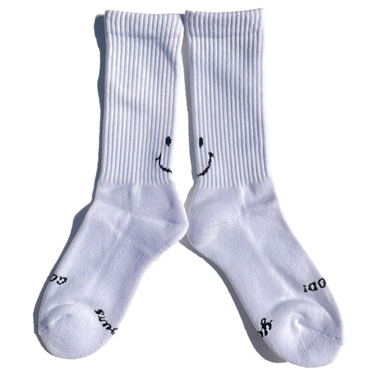 yours socks(ユアーズソックス) / 靴下 クルーソックス  / SMILE - WHITE / Y2506 / メンズ