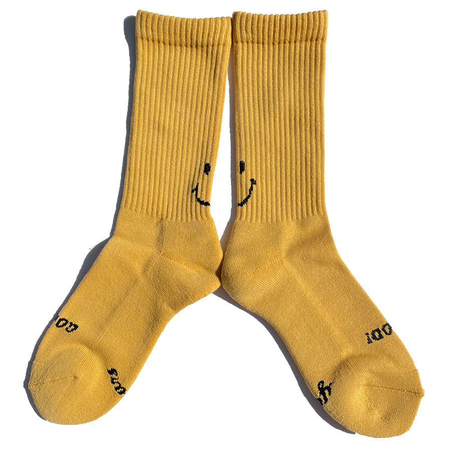 yours socks(ユアーズソックス) / 靴下 クルーソックス  / SMILE - YELLOW / Y2506 / メンズ