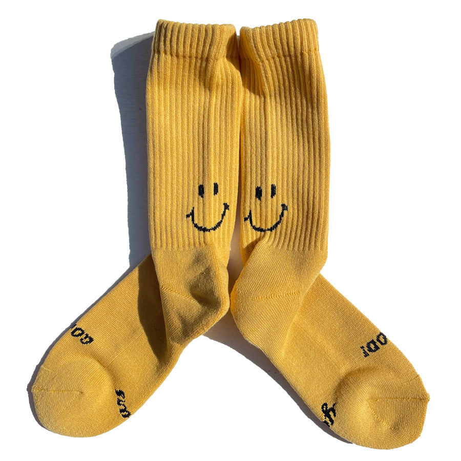 yours socks(ユアーズソックス) / 靴下 クルーソックス  / SMILE - YELLOW / Y2506 / メンズ