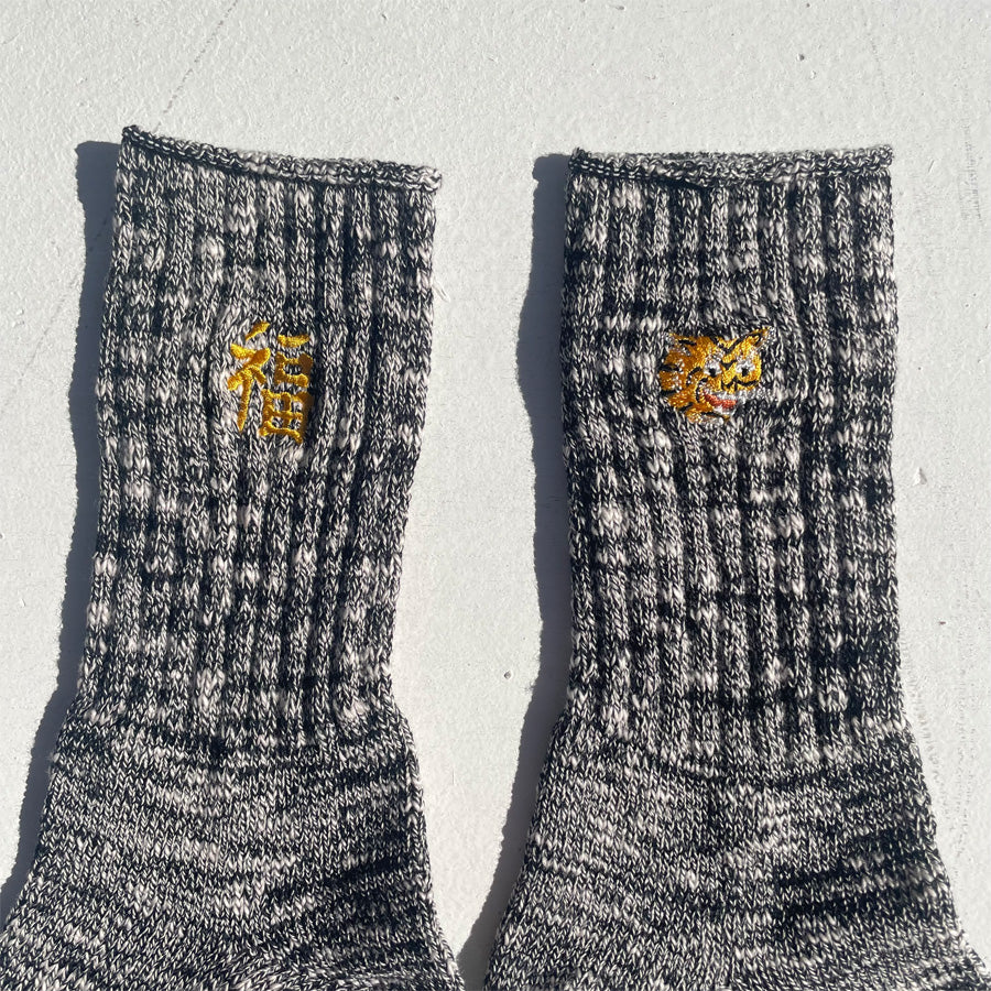 ROSTER SOX(ロスターソックス) / 靴下 クルーソックス / B TIGER - BLACK / RS-463 / メンズ レディース 虎 福 タイガー