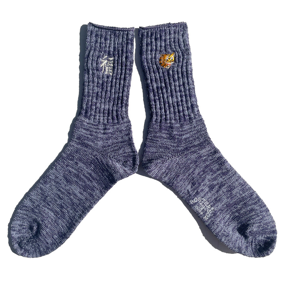 ROSTER SOX(ロスターソックス) / 靴下 クルーソックス / B TIGER - PURPLE / RS-463 / メンズ レディース 虎 福 タイガー