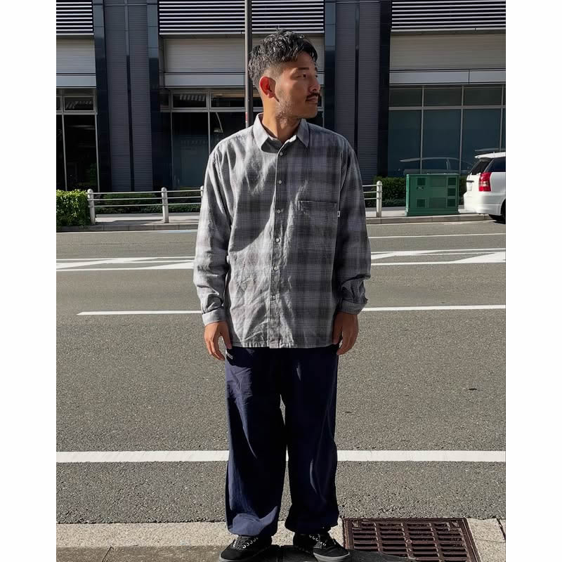 WAX(ワックス) / チェックシャツ / BRUSHED CHECK SHIRTS - SAX / WX-0484 / メンズ THM 日本製