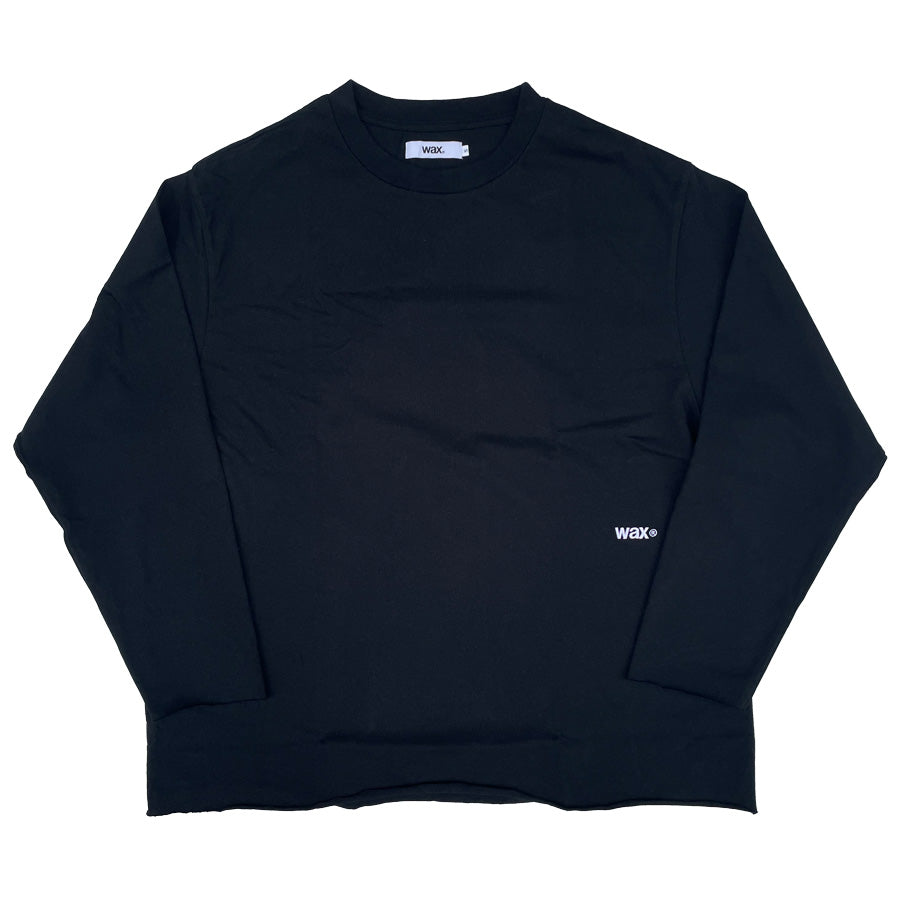 WAX(ワックス) / 長袖Tシャツ ロンT / CUT OFF LONG TEE - BLACK / WX-0480 / メンズ THM 日本製